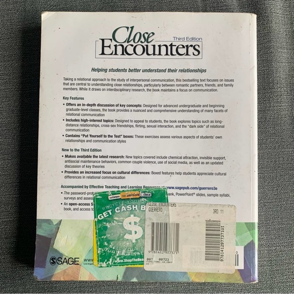 Close Encounters: Communication in Relationships 3th Edition Paperback Text Book - Picture 3 of 4